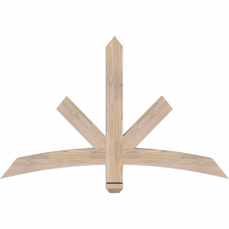 Ekena Millwork Alberta Smooth Timber Gable Bracket, Douglas Fir, 48"W x 30"H x 3 1/2"D x 3 1/2"F, 15/12 Pitch GBW048X30X0404ALB00SDF